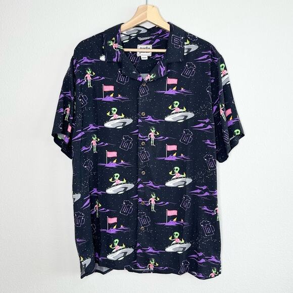 “Party Pants” Men’s Flying Alien Short Sleeve Shirt Size Medium NWOT - Picture 2 of 6